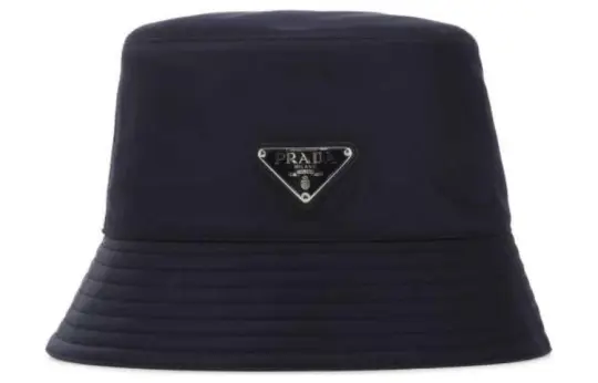PRADA Recycled Polyamide Bucket Hats Unisex Dark Blue