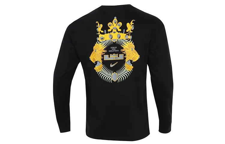 Nike T-Shirts Men's Black Crew Neck Moderate Straight Fit