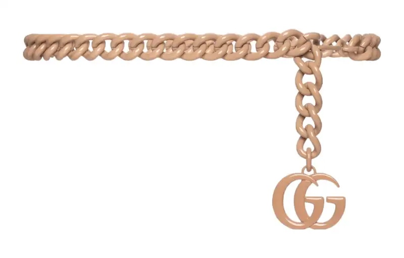GUCCI GG Marmont Metal Waist Chains Women's Rose Beige