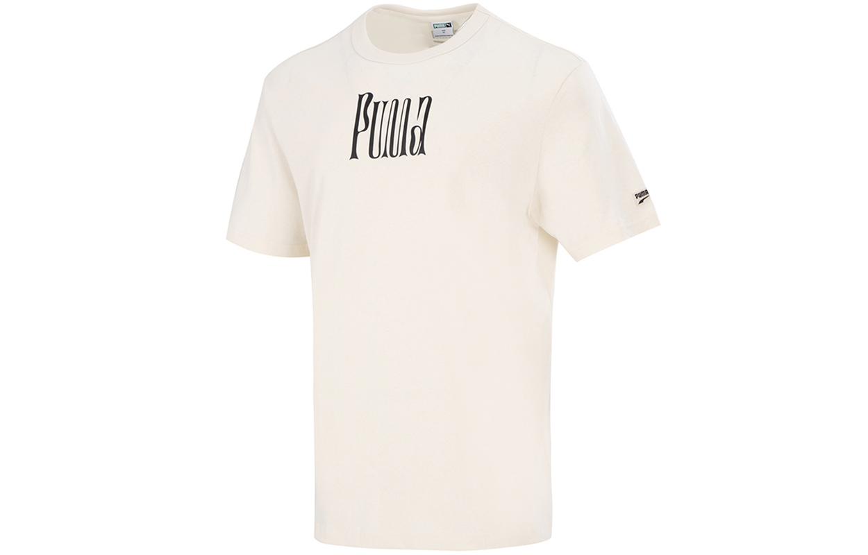 Мужская футболка PUMA С принтом (бежевая) — фото 2
