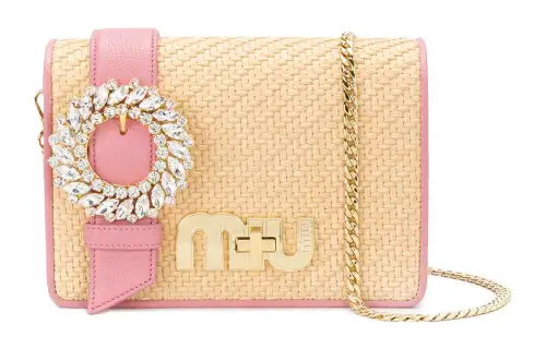 MIU MIU Leather Crossbody Bag, Shoulder Bag Women's Pink