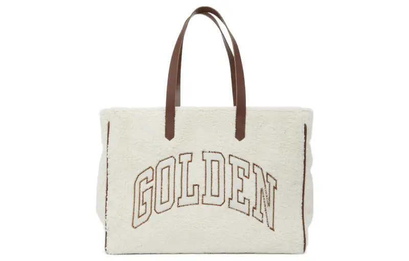 Golden Goose Polyurethane With Cow Leather Tote Bag, Shopping Bag, Shoulder Bag, Handbag Women's White