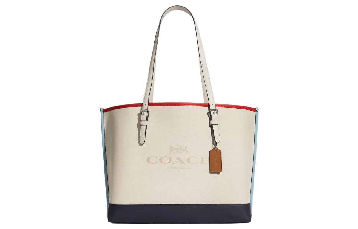 COACH Mollie Leather Tote Bag, Shopping Bag, Handbag, Shoulder Bag 33 Women's White