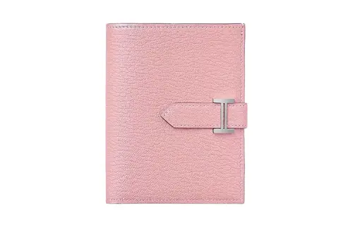 HERMES Bearn Mysore Goat Skin Card Holder, Wallet Women's 3Q Rose Sakura Cherry Blossom Pink