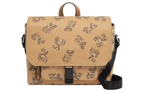 Burberry Sustainable Nylon Yarn Messenger Bag, Shoulder Bag, Crossbody Bag, Handbag Regular Kids' Archive Beige