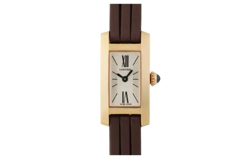 CARTIER TANK DE Quartz Movement Women's Watch 29.8*39.2mm White Dial 18K Rose Gold Watch Case