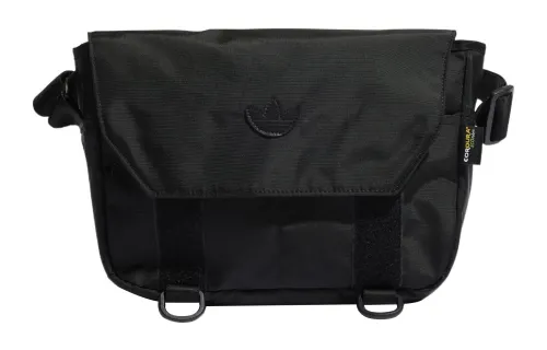 Adidas Originals Trefoil Textile, Nylon Messenger Bag, Shoulder Bag, Crossbody Bag Small Unisex Pure Black