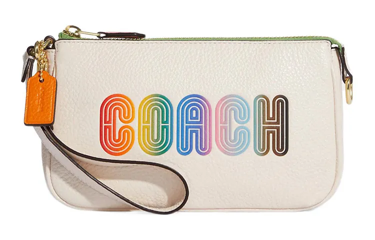 COACH Nolita Leather Pochette, Shoulder Bag, Handbag, Clutch Small Women's White