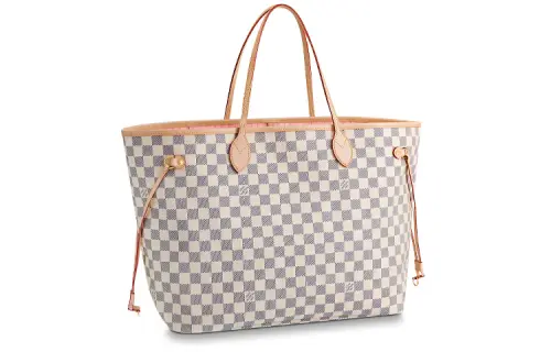 LOUIS VUITTON Neverfull Damier Azur Gm Rose Ballerina Lining