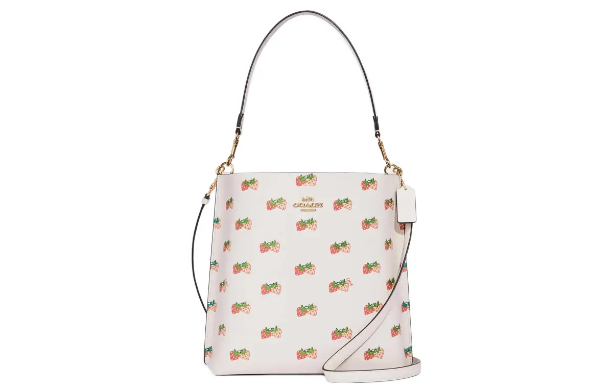 COACH Mollie Leather Bucket Bag Handbag Large Women's White
