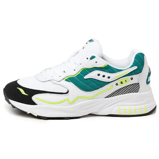 Saucony 3D Grid Hurricane White Green Lime