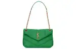 SAINT LAURENT LOULOUPUFFER Lambskin Cloud Bag, Pillow Bag, Shoulder Bag, Crossbody Bag Women's Jadeite Green