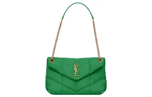 SAINT LAURENT LOULOUPUFFER Lambskin Cloud Bag, Pillow Bag, Shoulder Bag, Crossbody Bag Women's Jadeite Green