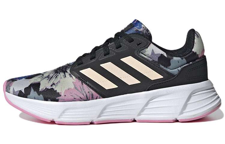 Adidas Galaxy 6 Abrasion Resistant Breathable Low top Running Shoes Women's Black Pink