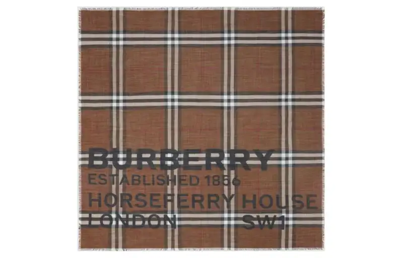 Burberry Knit Scarves Unisex Dark Birch Brown