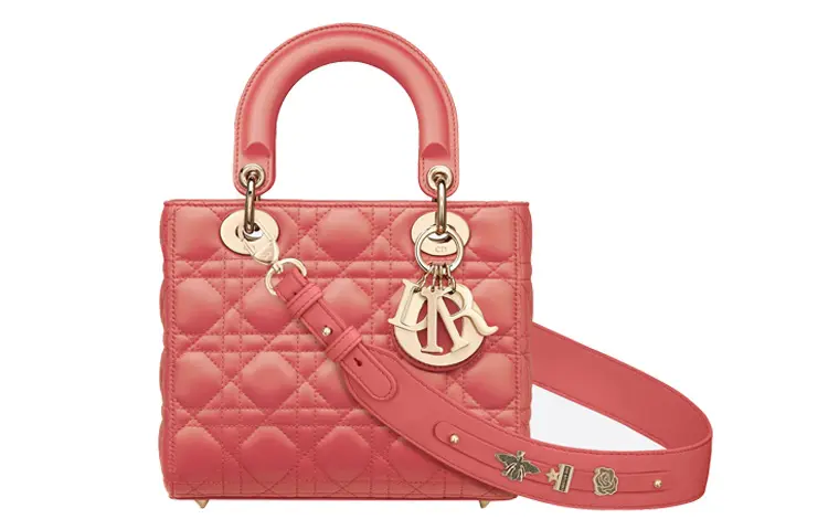 DIOR Lady Dior Sheepskin Handbag, Shoulder Bag, Crossbody Bag, Handbag Small Women's Coral Pink