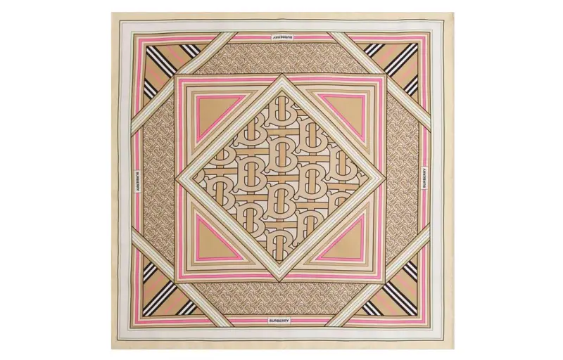 【Previous Season】Montage print silk square scarf