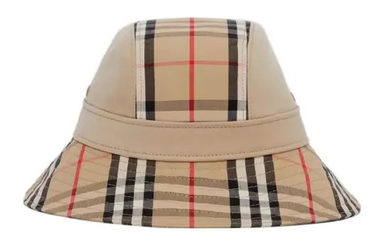 Burberry Women's Supernova Check Bucket Hat Honey Beige