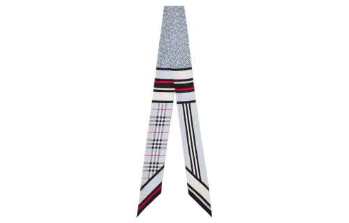 Burberry Monogram Check Thin Neck Scarf