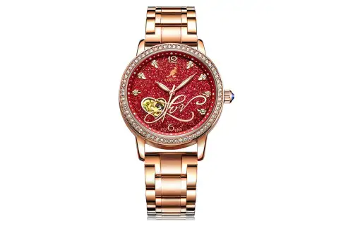 KANGOL Mechanical Movement Stainless Steel Watchband Watch Women's Watch Red Watch Dial KANGOL K113