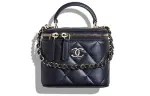 CHANEL 22A Early Autumn Sheepskin Box Bag, Square Bag, Shoulder Bag, Crossbody Bag, Handbag Regular Women's Blue