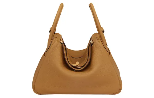 HERMES Lindy Clemence Bullock Leather Handbag 26 Women's 4B Biscuit Cookie