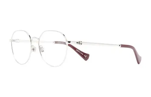 GUCCI Alloy Oval Prescription Glasses Unisex Gold