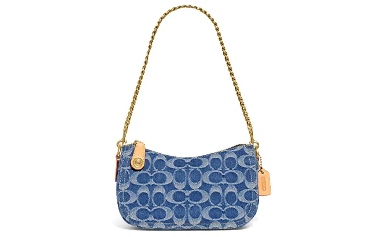 COACH Swinger Fabric Pochette, Shoulder Bag Women's Denim
