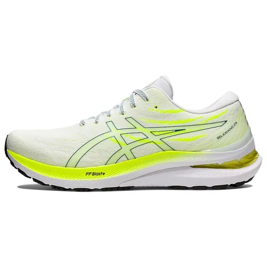 Asics Gel-Kayano 29 White Velvet Pine Safety Yellow