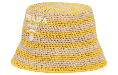 PRADA Bucket Hats Women's Beige/Yellow