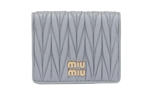 MIU MIU Leather Wallet Women's Light Purple