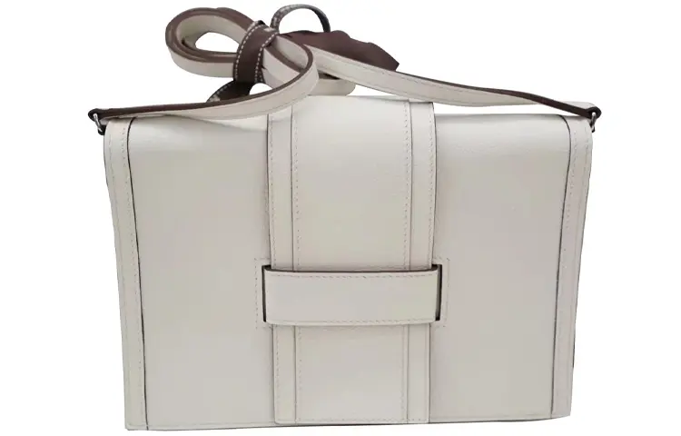 HERMES H Passant Fashion Evercolor Leather Handbag, Shoulder Bag, Crossbody Bag Regular Women's Pure White