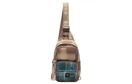 Li Ning Polyester Waist Bag Chest Bag Unisex Brown Plaid