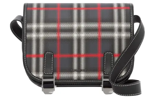 Burberry Artificial Leather Messenger Bag, Messenger Bag, Shoulder Bag, Crossbody Bag Men's Charcoal Gray