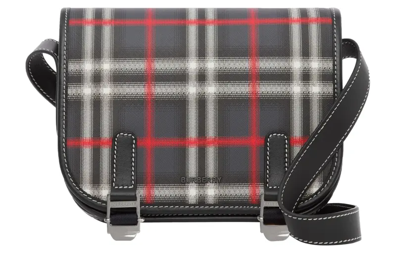 Burberry Artificial Leather Messenger Bag, Messenger Bag, Shoulder Bag, Crossbody Bag Men's Charcoal Gray