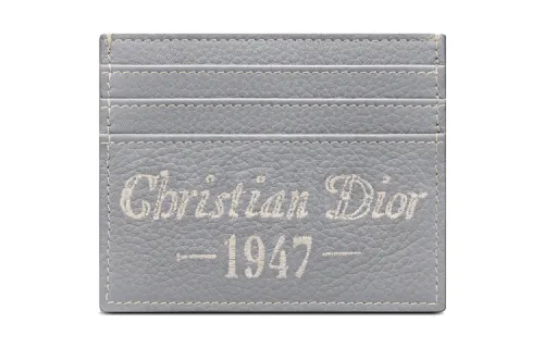 DIOR Cow Leather Card Holder, Wallet, Card Holder Men's Gray