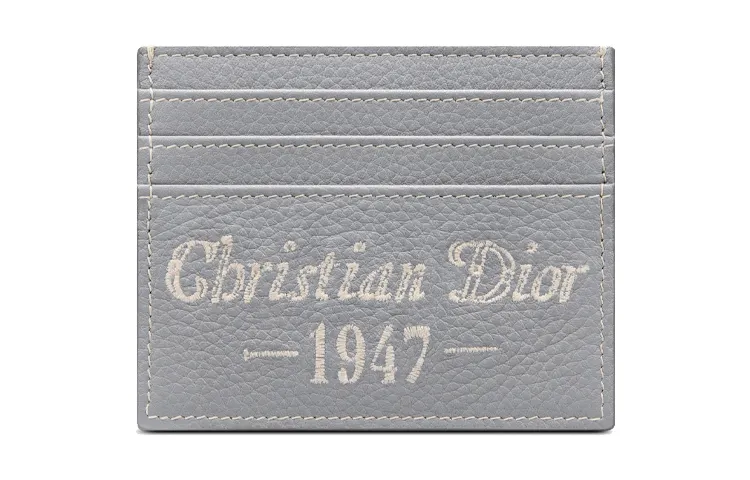 DIOR Cow Leather Card Holder, Wallet, Card Holder Men's Gray
