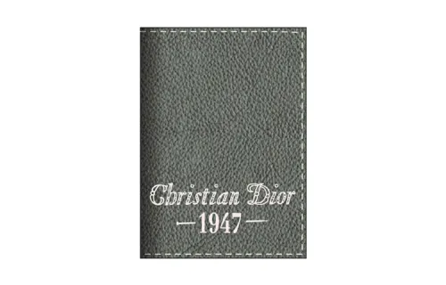 DIOR Grained Calfskin Card Holder Card Holder Men's Gray