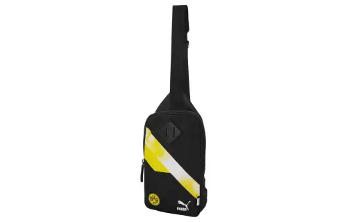 PUMA Fabric Crossbody Bag, Shoulder Bag Regular Unisex Black Electronic Yellow