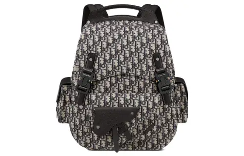 DIOR Cow Leather Backpack Laptop Bag Large Men's Beige Black