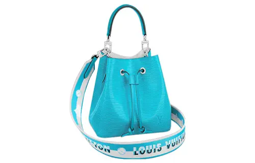 LOUIS VUITTON NOE Epi Grain Cow Leather Bucket Bag, One Shoulder Handbag, Crossbody Bag Mini Women's Blue Green