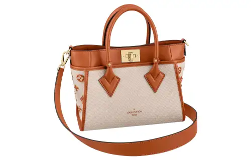 LOUIS VUITTON On My Side Canvas With Leather Canvas Bag, Portable Crossbody Bag, Shoulder Bag Small Women's Caramel