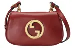 GUCCI Blondie Leather Portable Crossbody Bag, Shoulder Bag Mini Women's Dark Red