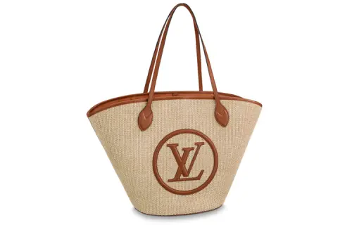 LOUIS VUITTON Cow Leather Beach Bag, Shoulder Bag Regular Women's Caramel