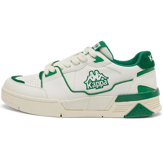 Kappa Slip Resistant Abrasion Resistant Low top Skateboard Shoes Unisex White Green