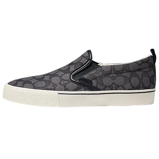 COACH Skateboard Shoes Men Low-Top Black Gray