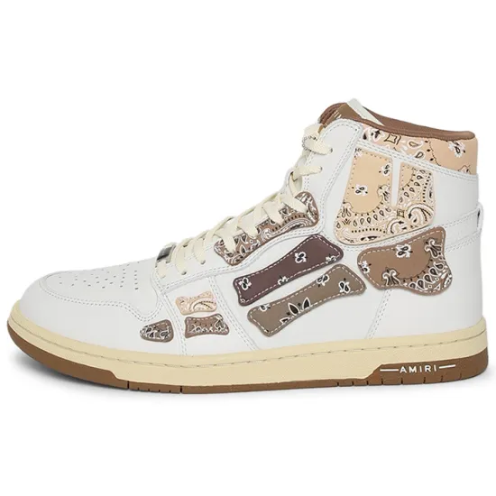 AMIRI Skel Top Hi Bandana Brown White