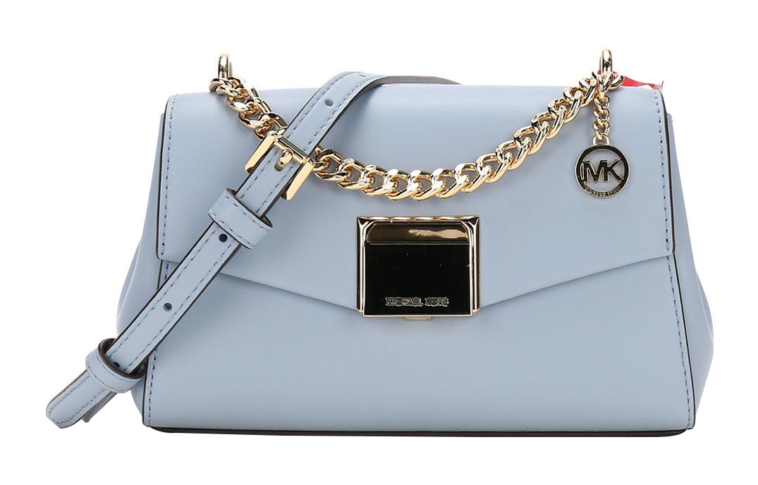MICHAEL KORS MICHAEL KORS Lita Metal Accessories Leather Shoulder Bag Small Women's Haze Blue