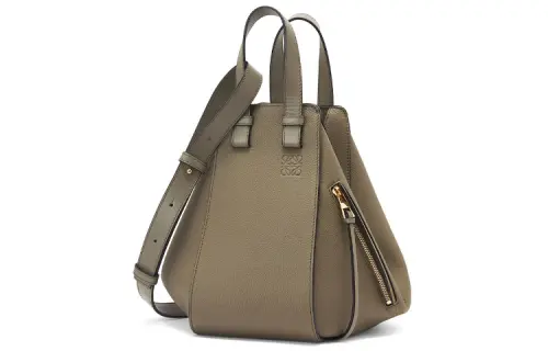 LOEWE Soft Grain Calfskin Hammock Bag, Shoulder Bag Small Women's Laurel Green