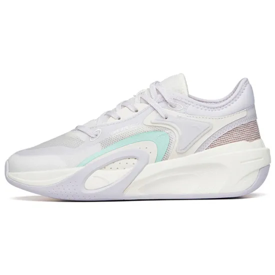 ANTA Casual Shoes Women's Low-Top Ivory White/Misty Purple/Lotus Grey